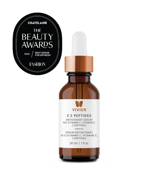 A powerful multi-purpose antioxidant serum designed to target the signs of aging and reduce further signs of aging. This best-selling serum contains 10% Vitamin C, Vitamin E, and a combination of 3 proprietary peptides to protect, correct, brighten, and nourish the skin. Fine lines are smoothed, and the skin is soft, glowing, and hydrated.